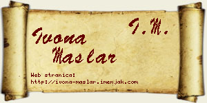 Ivona Maslar vizit kartica